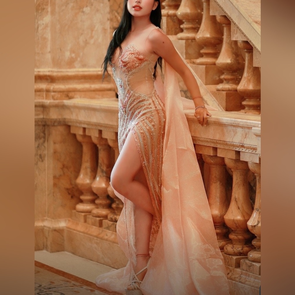 Elegant Pink Evening Gown